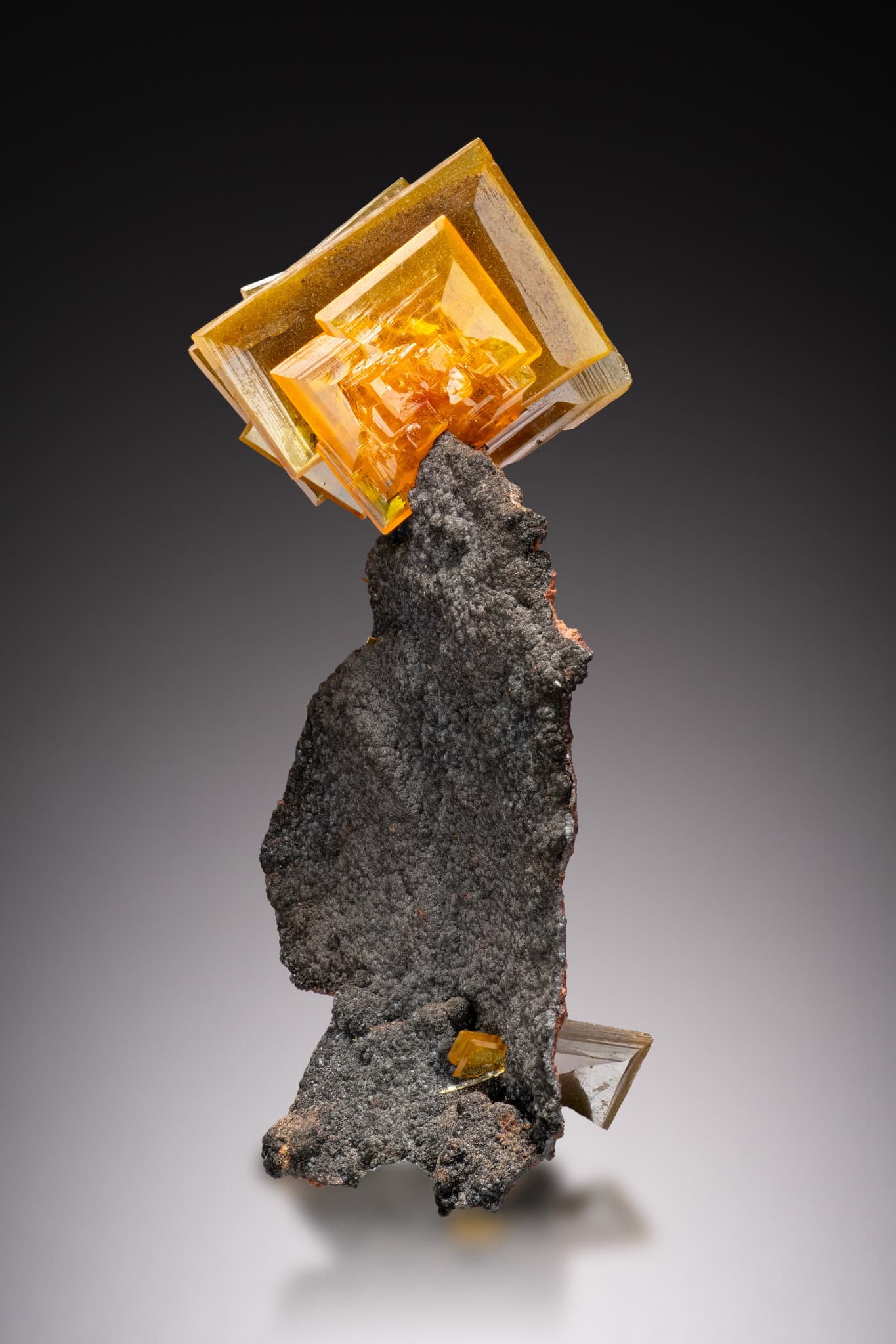 Museum-quality Wulfenite on Matrix - Borussia Minerals signature specimen